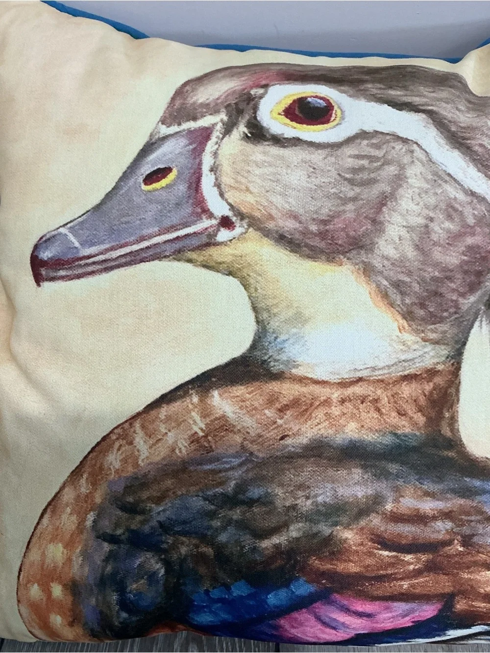 BETSY DRAKE Mrs. Wood Duck Outdoor Pillow